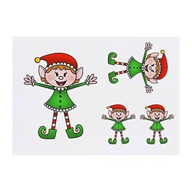 4 x 'Girl Elf' Temporary Tattoos - Water Resistant, Skin-Safe, Non-Toxic Transfers, Mixed Sizes (TO00014446)