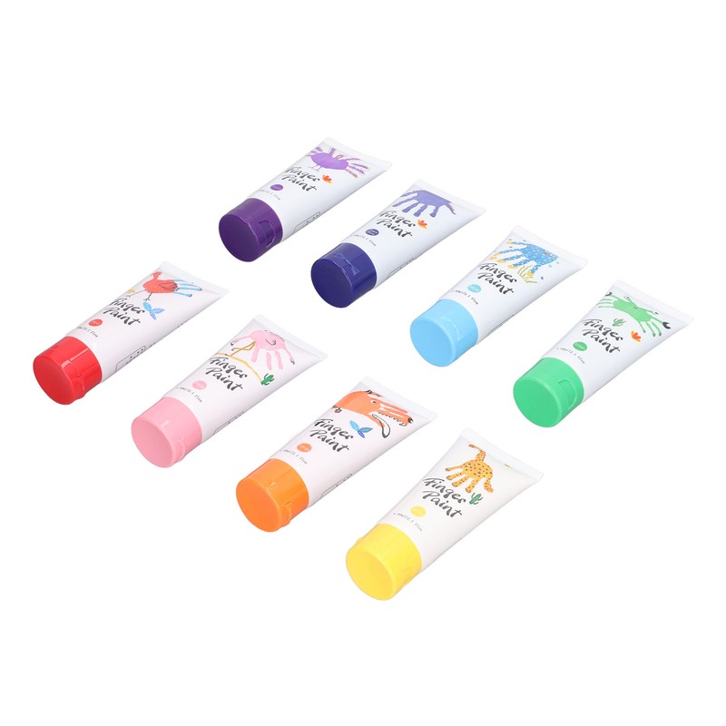 8PCS Finger Paints Safe Washable DIY Kids Finger Paints for