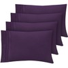 4 Pack Soft Microfiber Pillowcases with Embroidery - Envelope Closure,