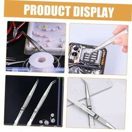 Angoily Premium Static Stainless Steel Tweezers for Jewelry Making Multi Functional Precision Tool with Comfortable Handle for Professionals and Hobbyists