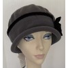 Parkhurst NWT Parkhurst WOOL Cloche GRAY with Black Velvet Trim