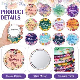 Kacctyen 24 Pcs Christian Mother's Day Gifts 12 Inspirational Canvas Makeup Bags 12 Bible Verse Compact Mirrors Bulk Christian Church Religious Prayer Gifts for Moms Women Church Mother's Day Gifts