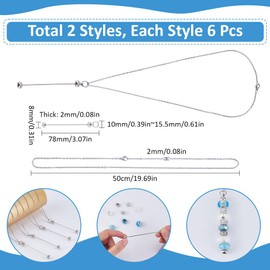 SUNNYCLUE 1 Box 12Pcs Beadable Necklace Blanks Beadable Necklaces Beadable Bars Beadable Pendant Bar Stainless Steel Chain Necklace for Jewelry Making Kits Women Adults DIY Beading Crafts Supplies