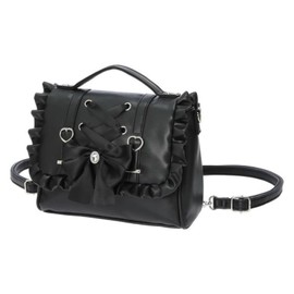 Wayolyn Lolita Fashion Kawaiii Cutecore Backpack Jirai Kei Shoulder Bag Lace Backpack Vintage Shoujo Casual Bags (Black)