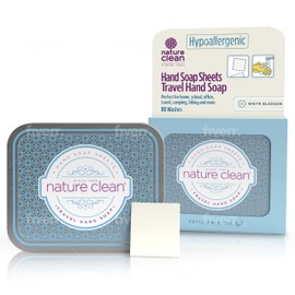 Nature Clean® Travel Hand Soap Sheets - Non-Toxic, Hypoallergenic, Completely Dissolvable, Ideal for Home | School | Traveling Essentials | Camping Essentials (80 Sheets)