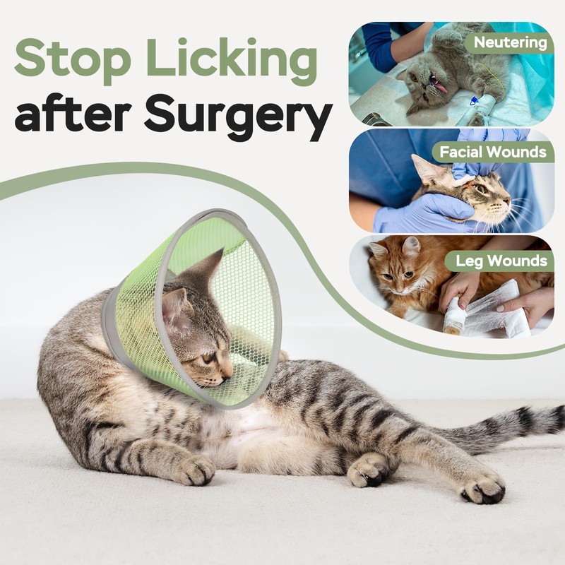 Supet Cat Cone Collar Soft Comfortable Adjustable Waterproof cat recovery