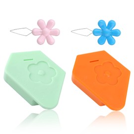 2 Pcs Sewing Machine Magnetic Seam Guide with Needle Threaders, Multifunctional Polygonal Hemmer Guide with Scale Quilting Supplies for General Sewing Machine Accessories