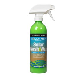 Solar Wash & Wax 16oz Wet or Waterless Solution for Solar Panels - Leaves a Wax Coating with Self Cleaning Properties for More Efficient Solar Panels