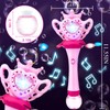 DoodleDoo Bubble Wand for Girls, Kid's Magic Princess Bubble Machine,