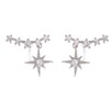 ONNFMH Gorgeous Star CZ Non-Allergic Clip-on Earrings, Resin Silver Cubic