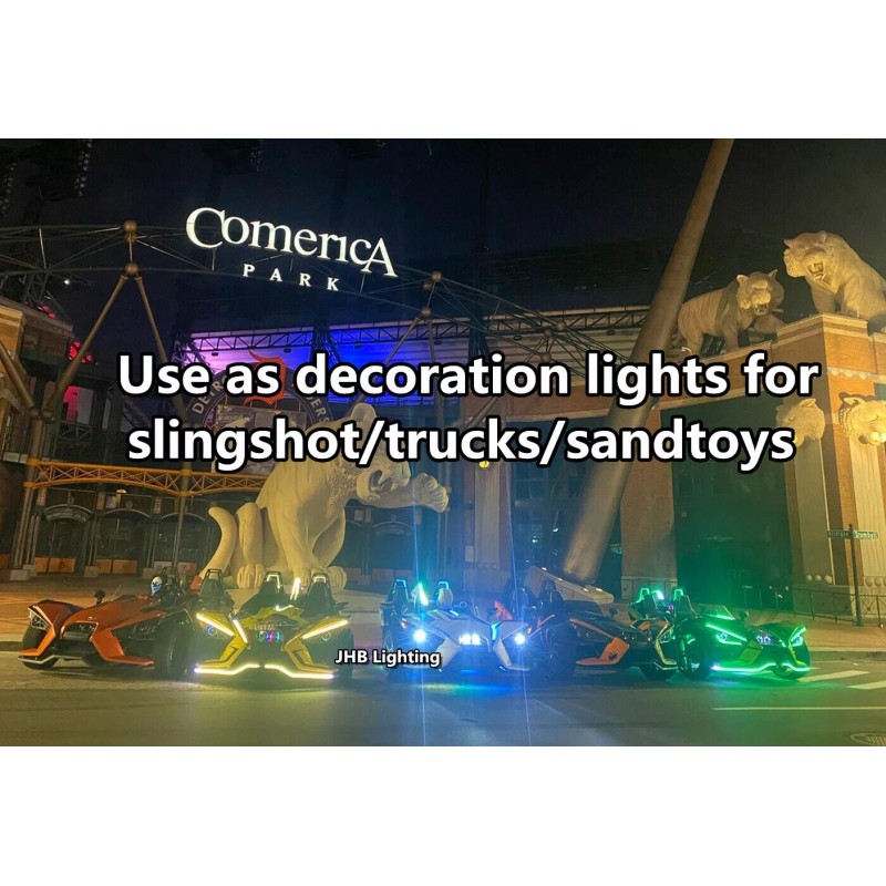 JHB 2PCS 4FT+2PCS 6.5FT Bluetooth Chasing Flow LEDs Underglow Strips