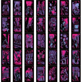 AUCEKO Pack of 72 Terror Tarot Stickers Pack Tarot Sticker Set Waterproof Vinyl Sticker for Laptop Children Cars Motorcycle Bicycle Skateboard Luggage Suitcase Computer Sticker Graffiti Decal