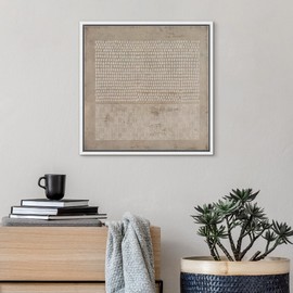 SIGNWIN Framed Canvas Print Wall Art Gunge Dark Pastel Geometric Pattern Abstract Shapes Illustrations Modern Art Decorative Boho Relax/Zen Nordic for Living Room, Bedroom, Office - 24"x24" White