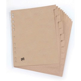 Oxford Touareg A4 Index Recycled Cardboard 12 Tabs Beige