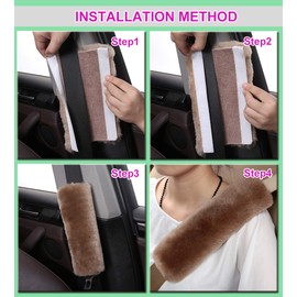 SUNTRADE Soft Faux Car Seat Belt Cover Pad,Car Safety Seat Belt Strap Shoulder Pad for Adults and Children,Suitable for Car Seat Belt,Backpack,Shoulder Bag,Set of 2