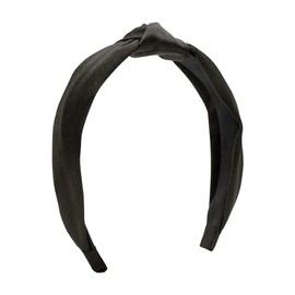 Wee Ones Girls Satin Knot Wrapped Headband, Black