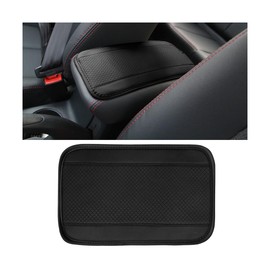 XINLIYA Auto Center Console Pad, PU Leather Car Armrest Seat Box Cover, Waterproof Non Slip Soft Armrest Box Cushion Protector, Car Accessories Universal for SUV, Truck, Van (Black/Grey)