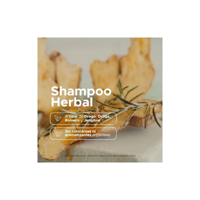 PACALLI Shampoo de Romero 2x410ml Rosemary Shampoo with Ginger Nettle