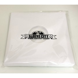 Sleeve City 12” Poly-Lined Paper Record Sleeves – Anti-Static Inner Sleeves for Vinyl LPs (White, 12 1/8” x 12”) (50 Pack)