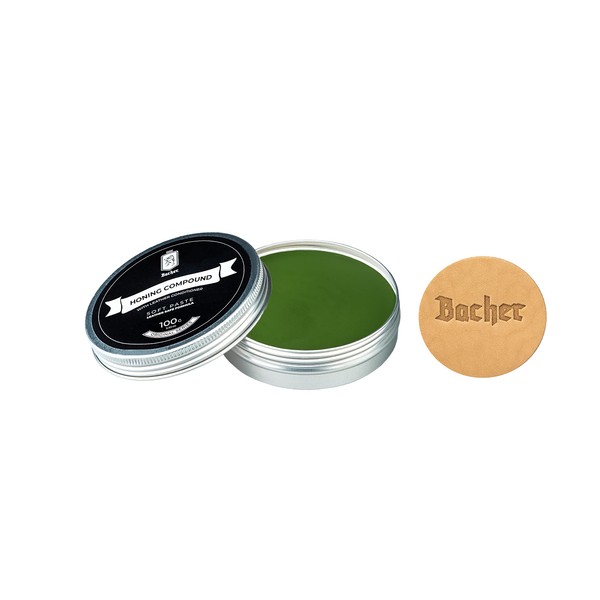 BACHER Honing Compound 100g - Very Fine - Polishing Compounds for Knife Sharpening - Leather Strop Compound - Set Stropping Paste with applicator