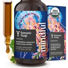 Fantastic Fungi Tintura de Hongos Orgánicos - Elixir de Conciencia con Extracto de Hongo Melena de León, Bacopa y Hoja de Ginkgo - Gotas para...      