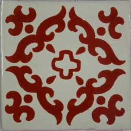 Fine Crafts Imports 4.2x4.2 9 pcs Terracotta Barroco Mexican Clay Tile Handmade Talavera Backsplash
