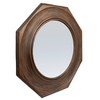 Creative Co-Op Hexagonal Carved Wood Framed Wall Mirror, Walnut