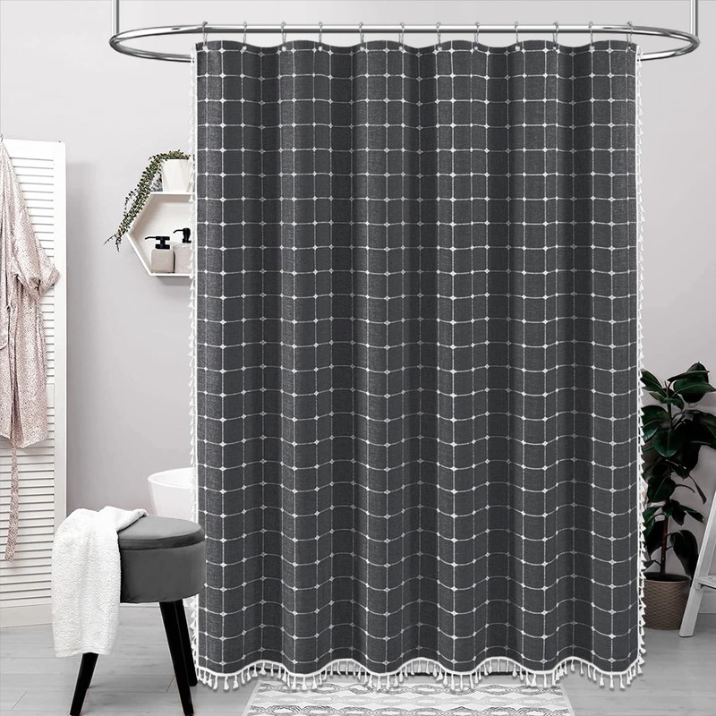 BTTN Extra Long Shower Curtain - 72x84 Inch Long Boho