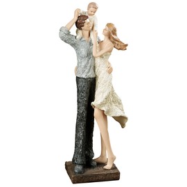 Touch of Class Treasured Family Moments Handpainted Tabletop Figurine Ivory, Gray and Black 7.5" Wx4.5 Dx18 H