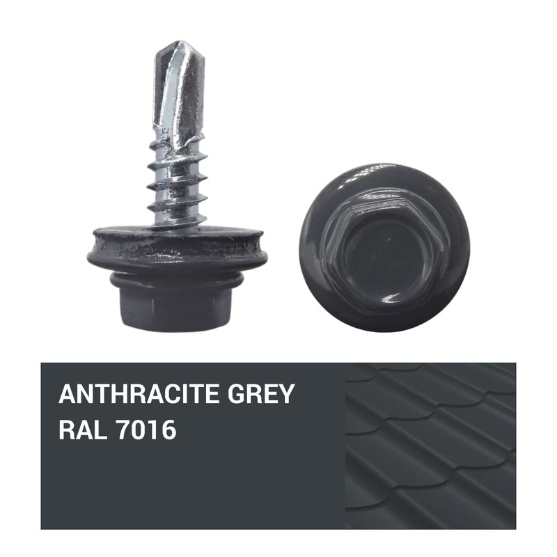 Marcopol Pack of 25 Metal Roofing Screws 4.8 x 19