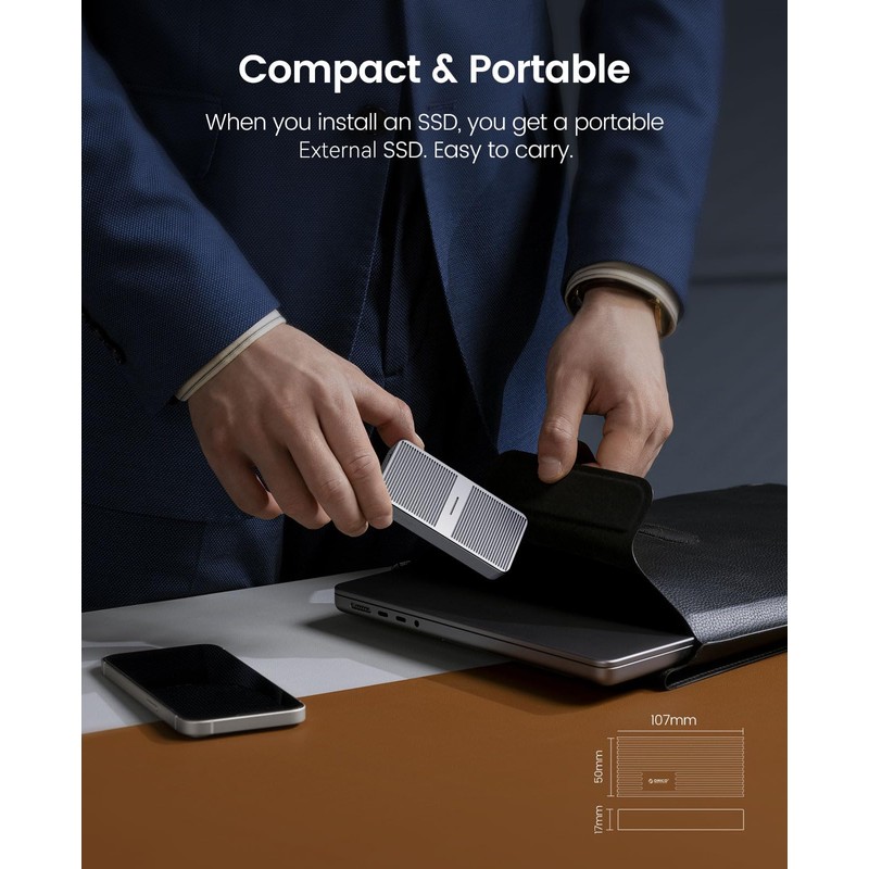 ORICO - Carcasa SSD NVMe de 40 Gbps, adaptador M.2