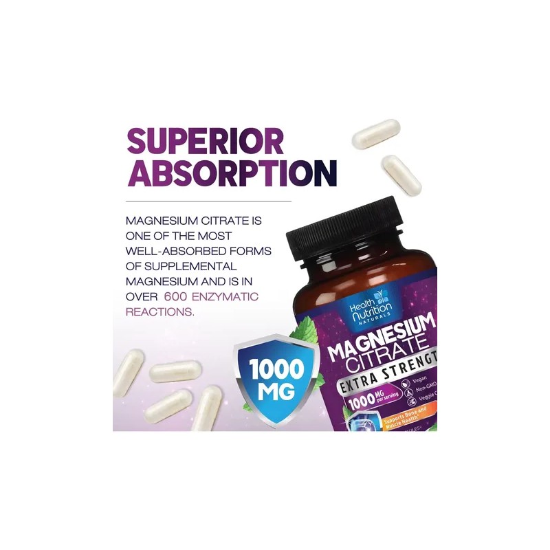 Health Nutrition Cápsulas Citrato Magnesio 1000