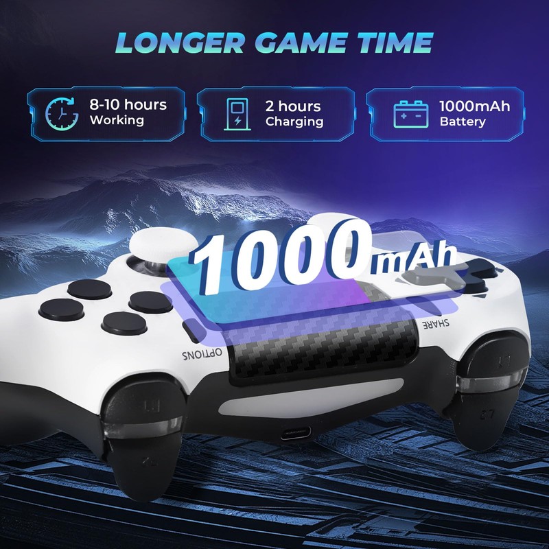 Effdrdfs Wireless Controller, Upgraded Controller Wireless for PS-4/Slim/PC, Bluetooth Gamepad