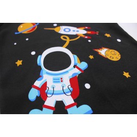 AmberEft Kids Pajamas for Boys Dinosaur Astronaut Long Sleeve Cotton Pjs 4-Piece Sets Sleepwears Size 5 (4-5 Years)