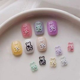 Art Cute Character Teddy Bear Color Parts (6 Types) Luxury Stone Nail Gel / 아트 귀여운 케릭터 곰돌이 컬러 파츠 6종 명품 럭셔리 스톤 네일 젤