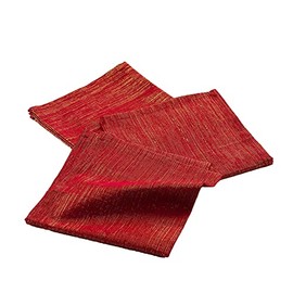 Douceur d'Intérieur ELEGANCIA 3 Napkins, Red/Gold, 40 x 40 cm