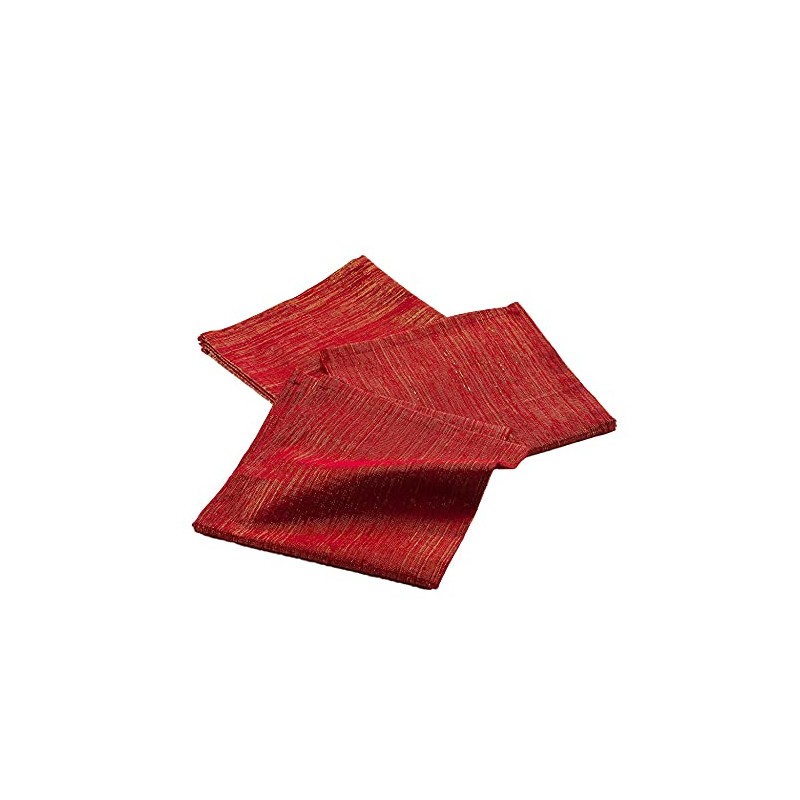 Douceur d'Intérieur ELEGANCIA 3 Napkins, Red/Gold, 40 x 40 cm