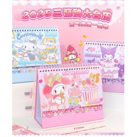 Sanrio 2025 Cinnamoroll Foldable Desk Calendar With 2 Pages Of Stickers New
