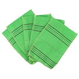 Guante exfoliante coreano exfoliante para el cuerpo, toalla italiana, esponja de baño, esponja de baño para ducha, spa, mitón verde (5 unidades)
