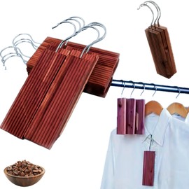 Qivine Pack of 15 Cedar Wood Moth Protection for Wardrobe, Moisture Resistant & Pleasant Fragrance, as Moth Protection for Wardrobe, Natural Clothes Moths, Ideal for Hangers
