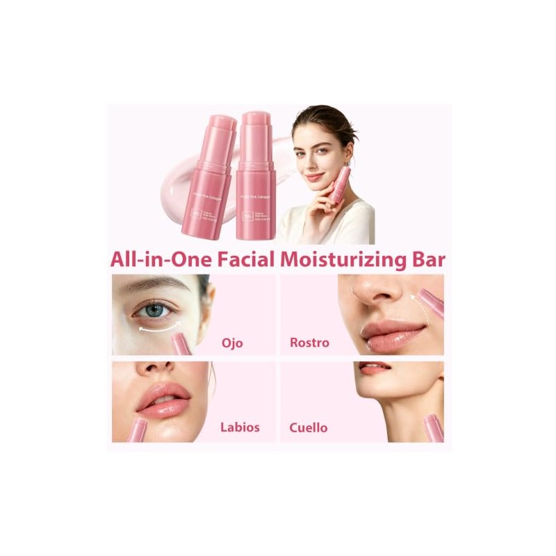 2PCS PDRN Pink Collagen Volume Multi Balm Stick, para Rostro