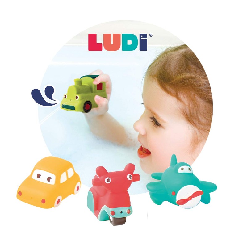 LUDI - Badespielzeug - Thema "Transport" - Kleinwagen zum Baden