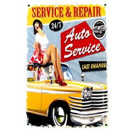 DiiliHiiri Mechanical Workshop Poster Classic 30 x 20 cm Retro Enthusiast Sign Garage Vintage Garage Garage Vintage Sign (2635-284)