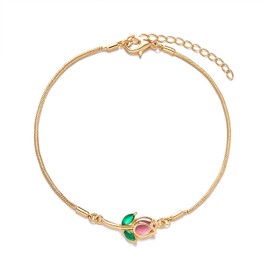 Pulseras para Mujer TREENEST Pulsera de Tulipanes de Mujer, Brazalete de Zirconia Cúbica Diamantes Incrustados Elegantes y Nobles,Regalo Exquisito para Mujer 50103R