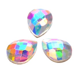 AD Beads Top Czech AB Crystal Multi-Shape Flatback Rhinestone Nail Art Decoration DIY (100 Pcs, 1. Drop 4x6mm)