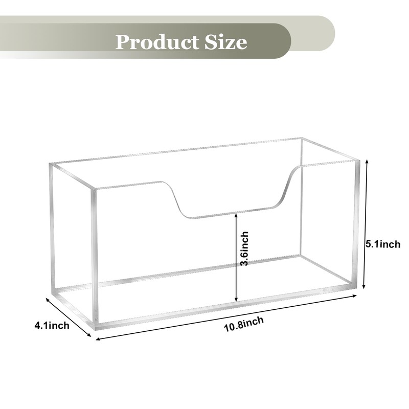 2 Pack Acrylic Paper Towel Holder, 10.8”x5.1”x4.1” Clear Rectangular Tissue