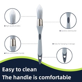 Wesquer - Trim Paint Brush Edge Painting Tool Small Paint Brush for Touch Up Paint, Corner, Sash, Baseboard, 4 Pack with 0.6" 0.72" 0.83" 1"