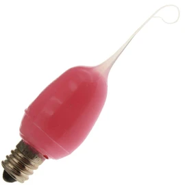 Decorative/Novelty 4C7/PK-SILIFLAME, 4 Watt, 120 Volt, Candelabra Base, GE Ceramic Pink Coated Silicon-Flame C7 Light Bulb