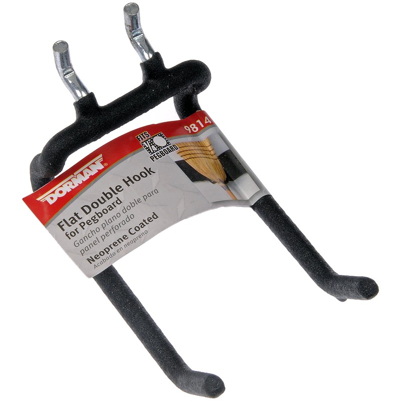 Dorman Hardware 4-9814 Coated Flat Double Hook for 1/4" Pegboard