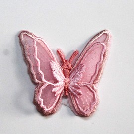 SUNMOVE 10pcs Embroidery Butterfly Sew Iron On Patch Badge Wedding Bridal Dress Embroidered Applique Sewing Craft DIY (Pink, 1.96 x 1.96inch)